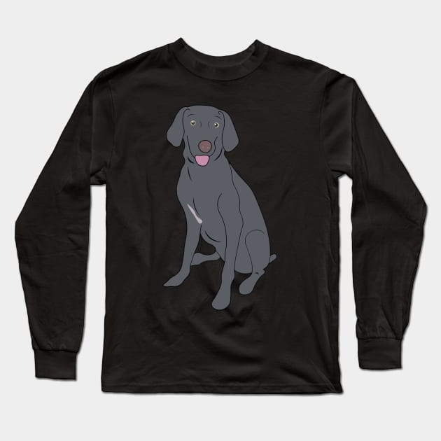 Blue Weimaraner Puppy Dog Lover Long Sleeve T-Shirt by charlescheshire